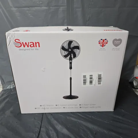 BOXED SWAN FREESTANDING STAND FAN