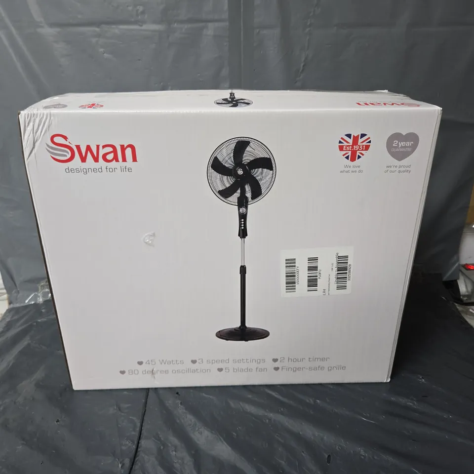 BOXED SWAN FREESTANDING STAND FAN