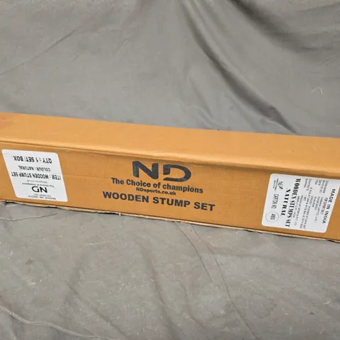 SEALED ND WOODEN CRICKET STUMP SET - NATURAL