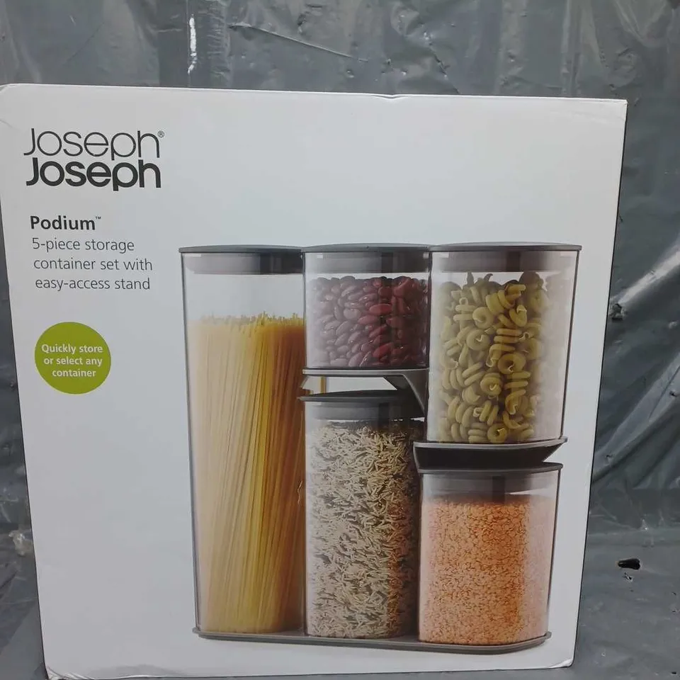 JOSEPH JOSEPH PODIUM 5 PIECE CONTAINER SET WITH EASY ACCESS STAND