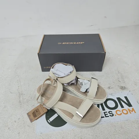 DUNLOP SERAFINA DLP198 BONE WHITE SANDALS – UK 7