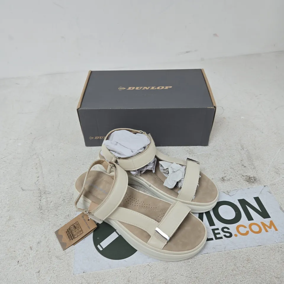 DUNLOP SERAFINA DLP198 BONE WHITE SANDALS – UK 7