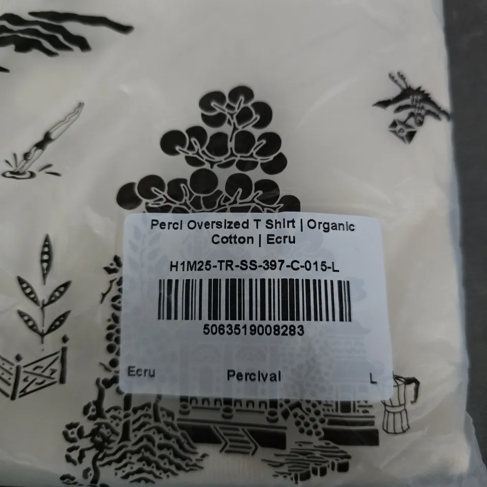 Percival Oversized T Shirt – Organic Cotton – Ecru – Size L