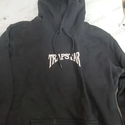 TRAPSTAR BLACK PULL OVER HOODIE - MEDIUM