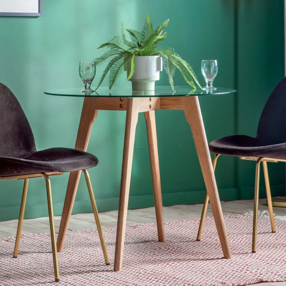 BOXED BARWICK ROUND DINING TABLE OAK 900 x 900 x 750mm (1 BOX)