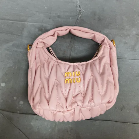 MIU MIU PINK MATELASSÉ QUILTED HANDBAG