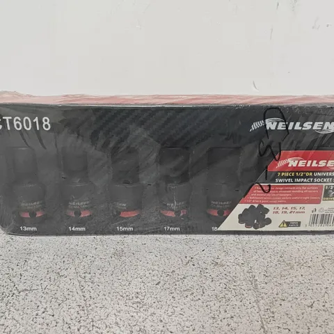 NEILSEN 7-PIECE 1/2" DRIVE SWIVEL IMPACT SOCKET SET (13–18MM) – CT6018