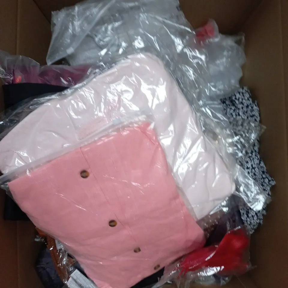 APPROXIMATELY 25 ASSORTED CLOTHING PRODUCTS IN VARIOUS STYLES & SIZES