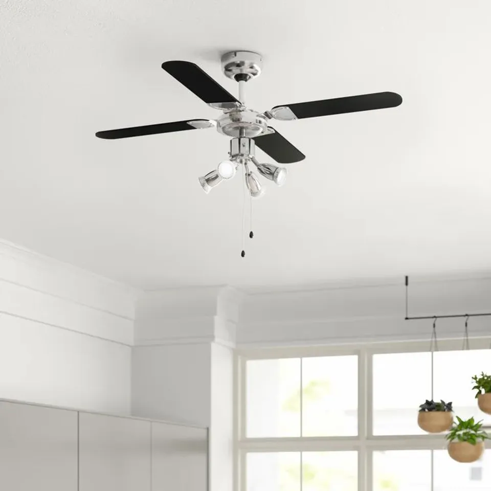 106CM LENORA 4-BLADE CEILING FAN WITH PULL CHAIN 