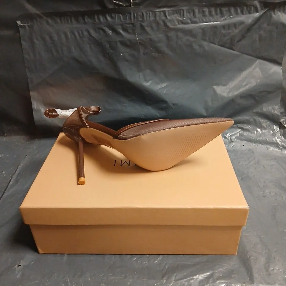 SIMMI BROWN POINTED-TOE ANKLE-STRAP STILETTO HEELS UK 6