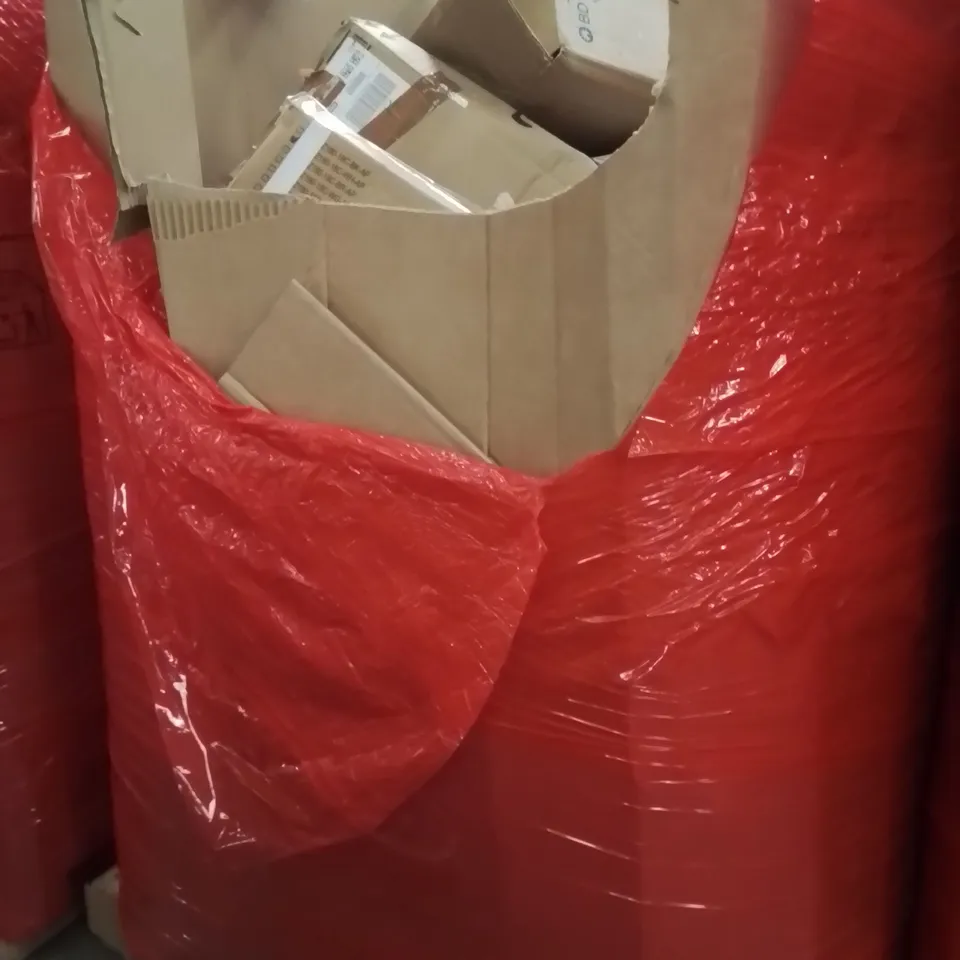 PALLET OF ASSORTED HOUSEHOLD GOODS AND PRODUCTS TO INCLUDE;CEILING FAN WITH LIGHT,SUITCASE,MICROWAVE