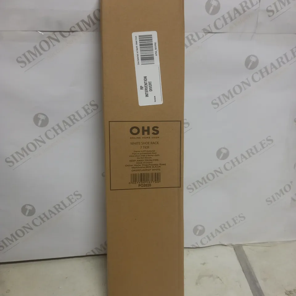 BOXED OHS WHITE SHOE RACK 7 TIER 