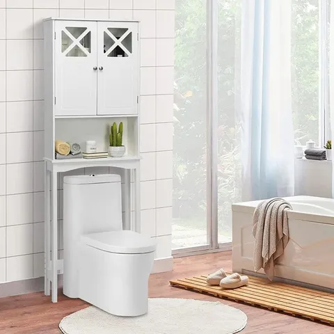 BOXED BISBON FREESTANDING OVER THE TOILET CABINET