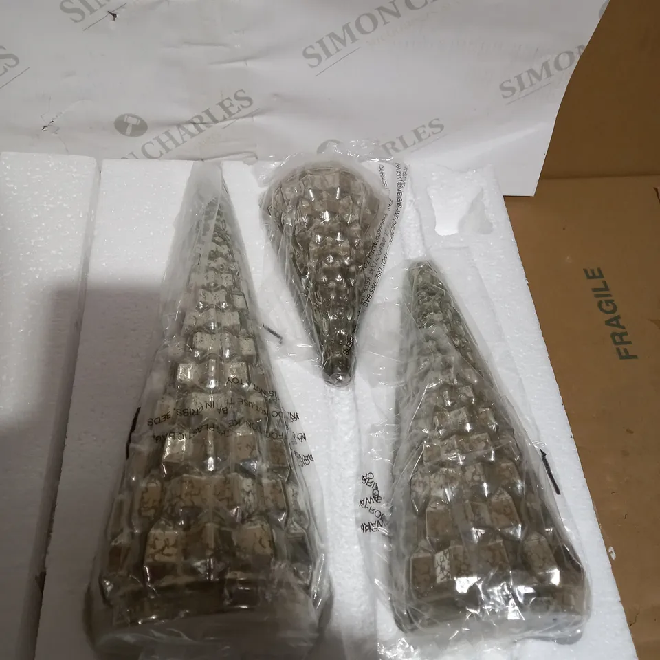 ALISON CORK SET OF MERCURY GLASS TREES