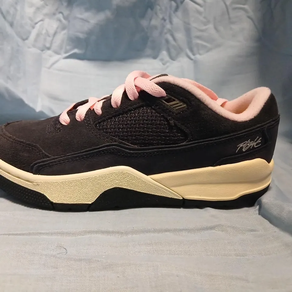 NIKE JORDAN KIDS' SNEAKERS – BLACK WITH PINK LACES, UK 3.5 (US 4Y)