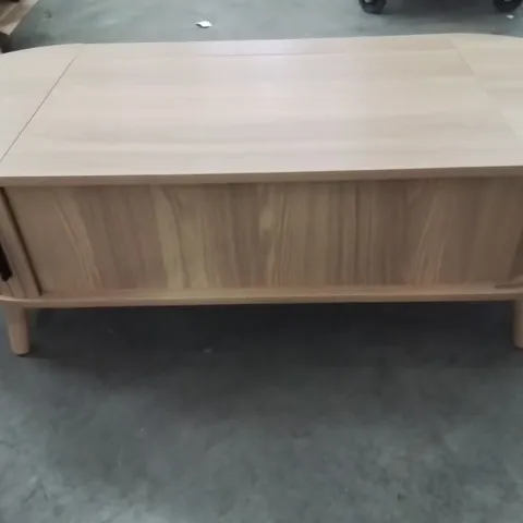 OAK WOOD TV UNIT WITH STORAGE