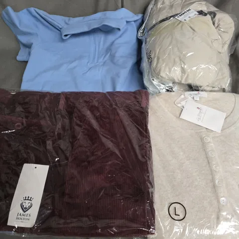 APPROXIMATELY 35 ASSORTED CLOTHING ITEMS IN VARIOUS SIZES, STYLES & COLOURS TO INCLUDE BRANDS SUCH AS JAMES HOLTON, NEXT, LA MARQUISE, ETC - COLLECTION ONLY