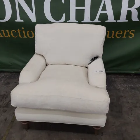 QUALITY BRITISH MADE LOUNGE Co EASY CHAIR NATURAL FABRIC