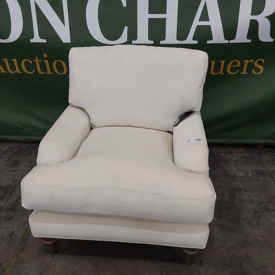 QUALITY BRITISH MADE LOUNGE Co EASY CHAIR NATURAL FABRIC
