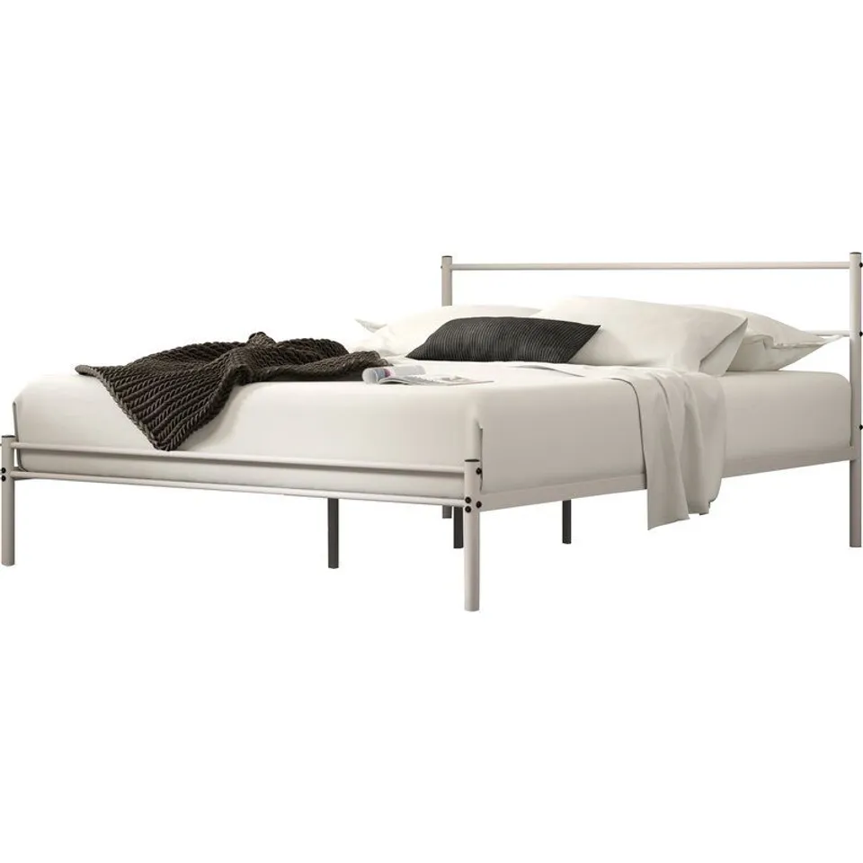 BOXED OTELIA PLATFORM BED- WHITE - SUPER KING (1 BOX ONLY)