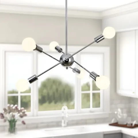 BOXED BRAUNSTE 6 LIGHT SPUTNIK CHANDELIER (1 BOX)