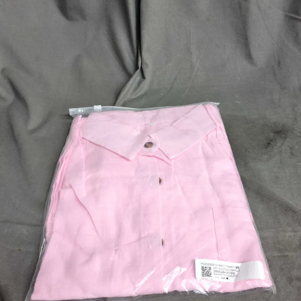 BOX OF APPROXIMATELY 25 ASSORTED CLOTHING ITEMS INCLUDING M & S THONGS , GREY JOGGIN BOTTOMS AND PINK BUTTON THROUGH SHIRT 