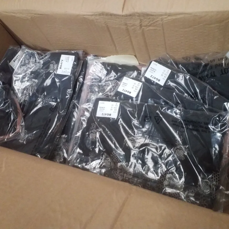 BOX CONTAINING APPROXIMATELY 13 BRAND NEW PACKS OF PRETTY SECRETS BLACK & ALMOND LIBBY BRIEF 2PK - SIZE 22