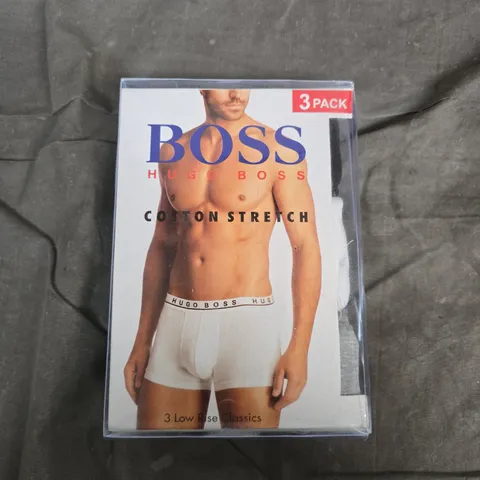 HUGO BOSS COTTON STRETCH 3 PACK LOW RISE TRUNKS – MEN'S UNDERWEAR