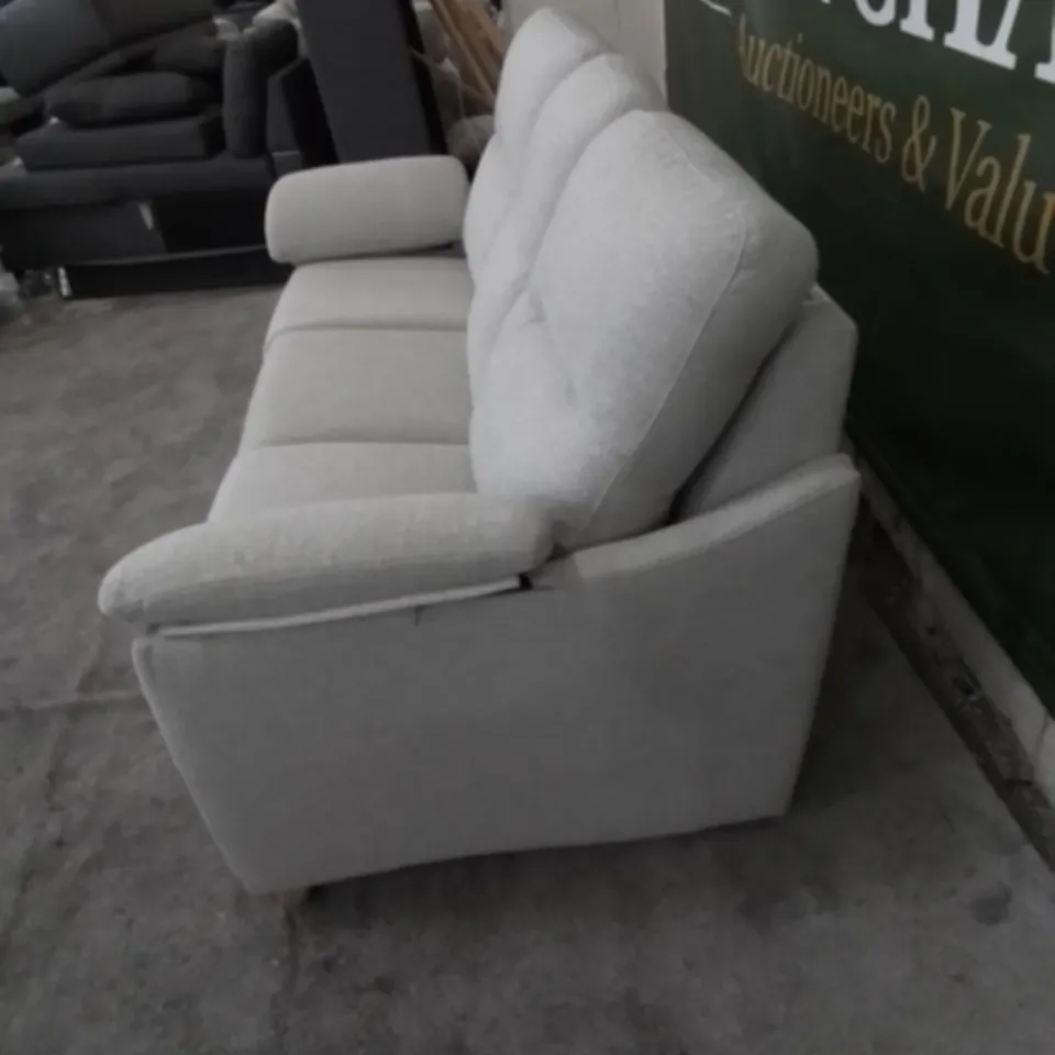 DESIGNER G PLAN MADE SPENCER SWIFT OATMEAL FABRIC THREE SEATER SOFA
