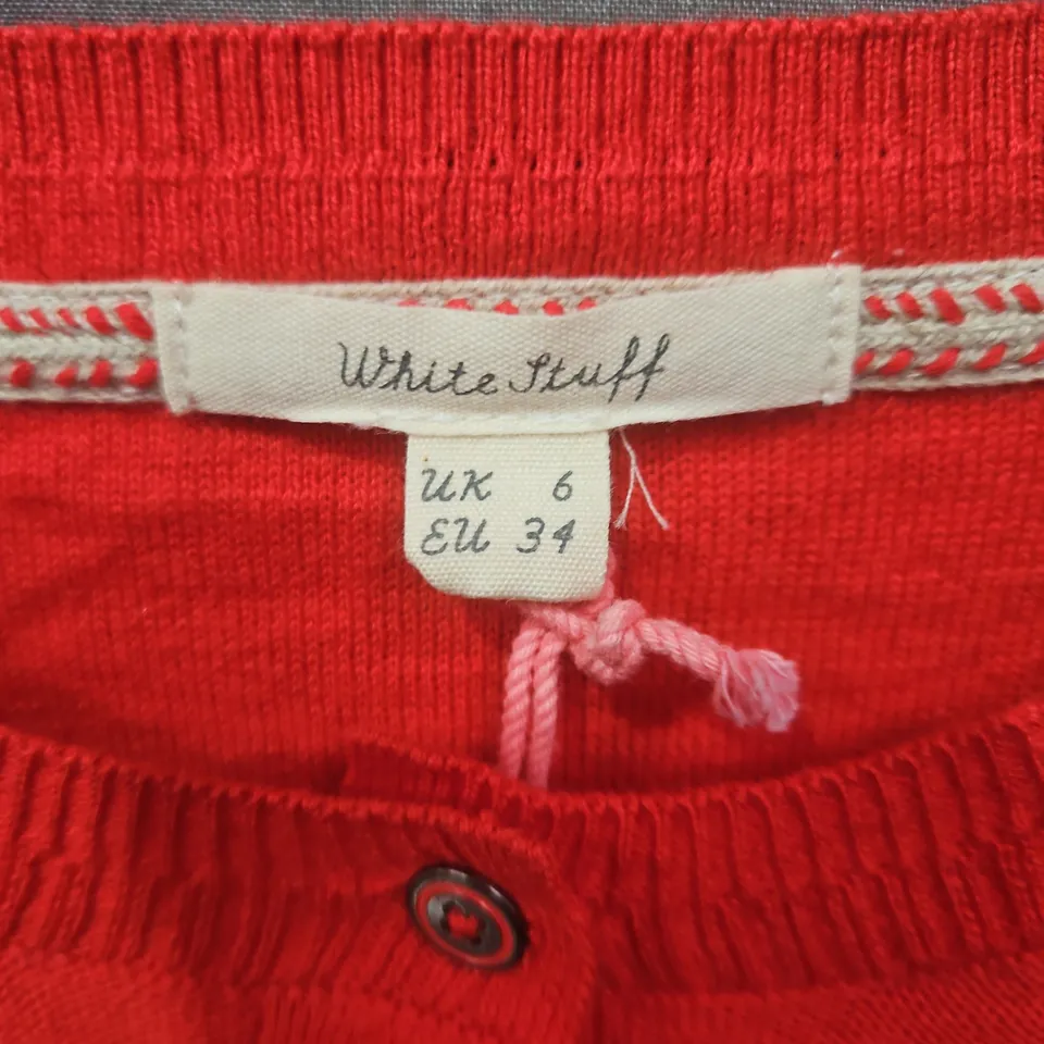 WHITE STUFF WOMEN'S CARDIGAN, RED, UK 6 (EU 34)