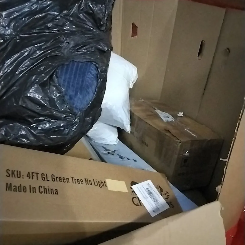 PALLET OF HOUSEHOLD ITEMS TO INCLUDE AIR FRYER, RETRACTABLE SAFETY GATE, YOGA ,TURNTABLE SYSTEM AND OTHER ASSORTED ITEMS...