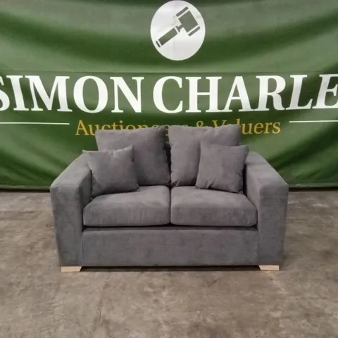 VALENCIA FABRIC 2 SEATER SOFA - GREY