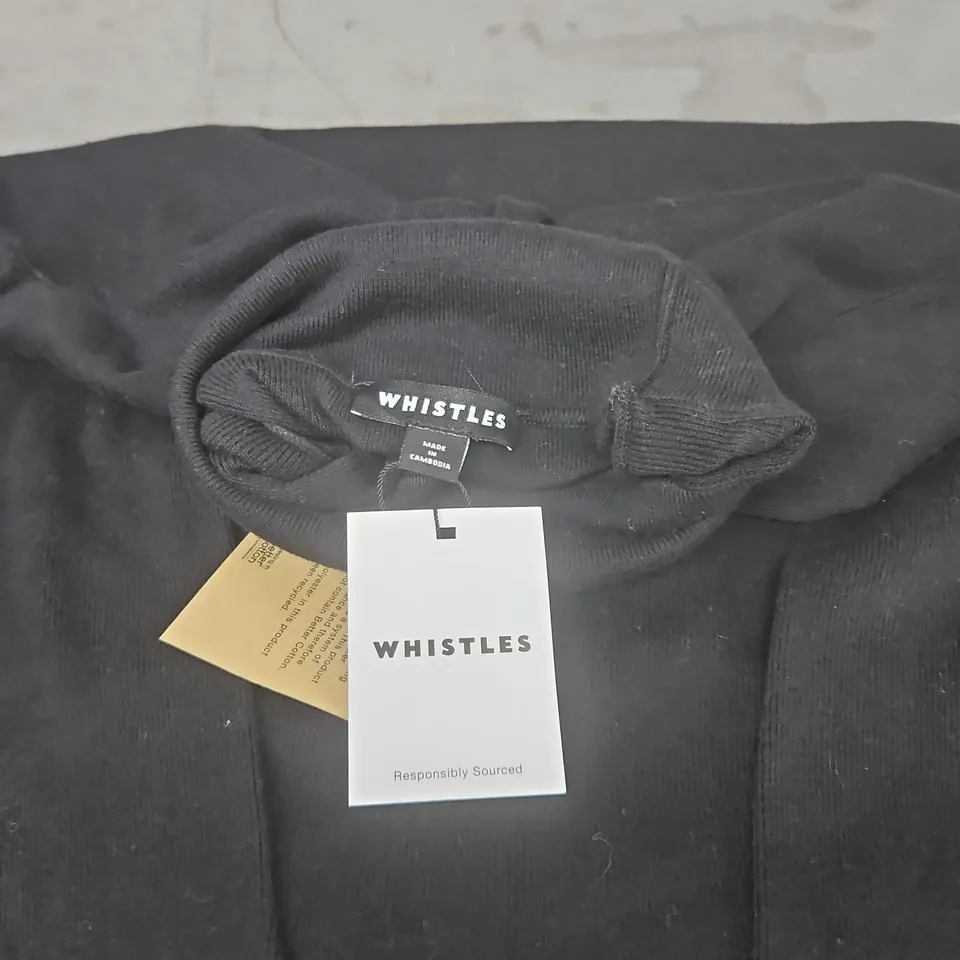 WHISTLES BLACK KNIT TOP WITH TURTLENECK – UK SIZE S