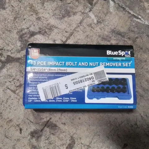 BLUESPOT TOOLS 13-PIECE IMPACT BOLT & NUT REMOVER SET – BOXED