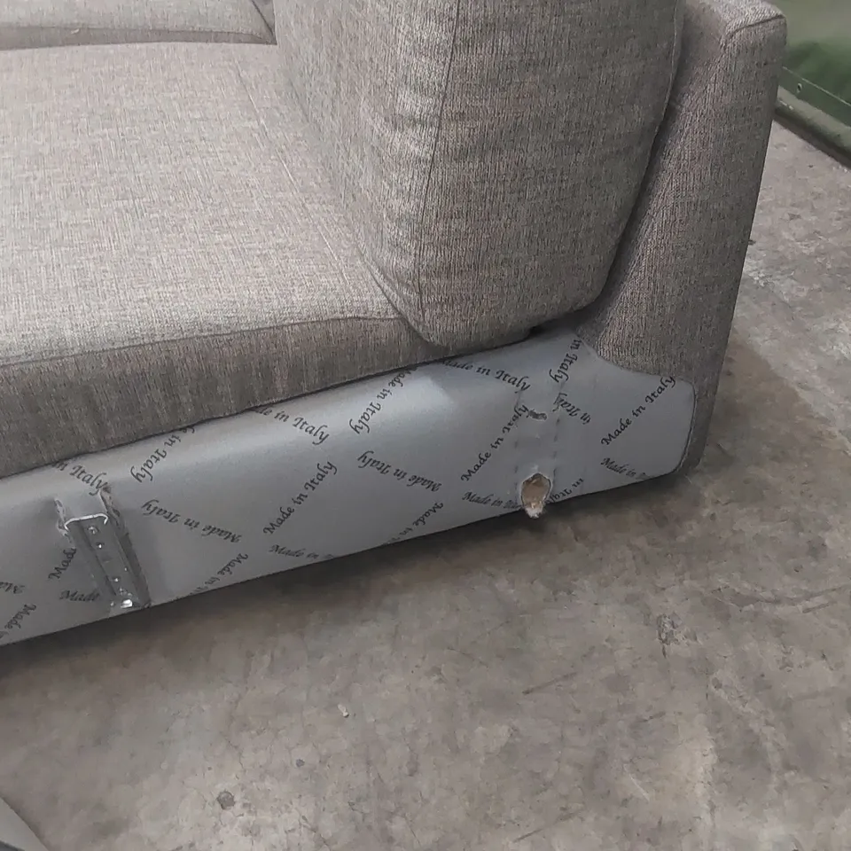 QUALITY DESIGNER ITALIAN MADE FABRIC CORNER CHAISE STORAGE SOFA - GREY