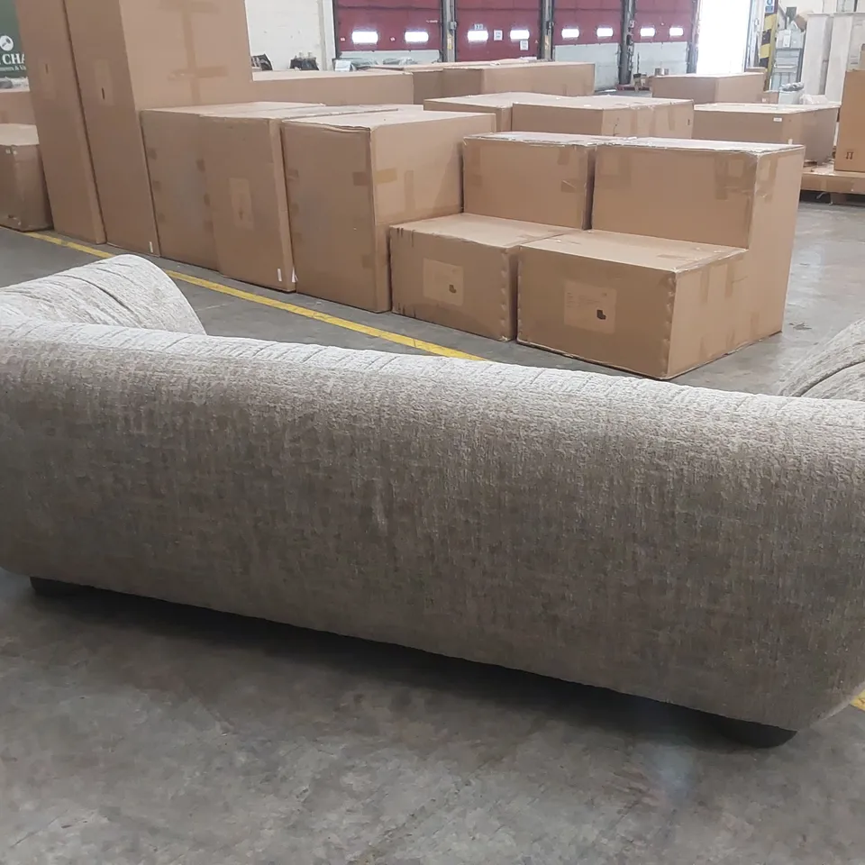QUALITY DESIGNER ROCHE 4 SEATER OMBRA FABRIC SOFA - BEIGE 