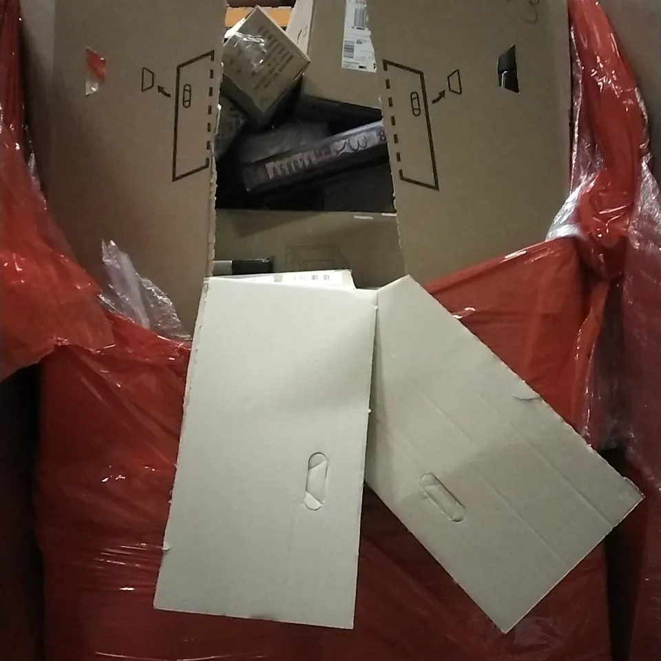 PALLET OF HOUSEHOLD ITEMS TO INCLUDE RUG,BABY DOLL,INTELLIGENT DESK LAMP, STORAGE STAND AND OTHER ASSORTED ITEMS...