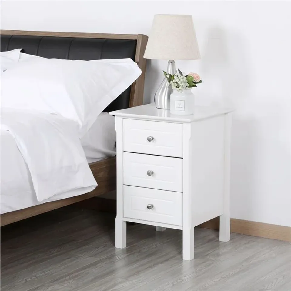 BOXED KOWALEWSKI SOLID WOOD BEDSIDE TABLE