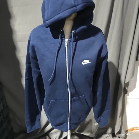 NIKE LONG SLEEVE ZIP HOODIE IN NAVY - SMALL