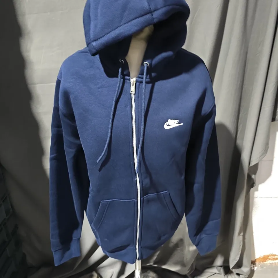 NIKE LONG SLEEVE ZIP HOODIE IN NAVY - SMALL