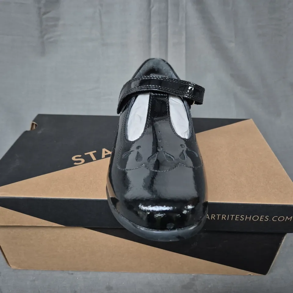 BOXED START RITE POPPY BLACK PATENT SHOES - SIZE UK 3H