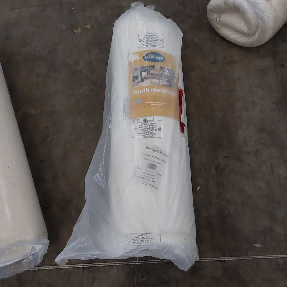 QUALITY BAGGED SILENTNIGHT ROLLED FOAM 14CM SINGLE BUNK MATTRESS 