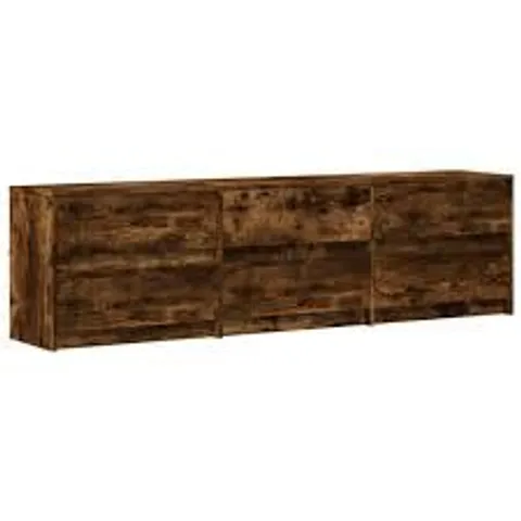 BOXED VIDAXL TV CABINET WITH LED SMOKED OAK 140×34×50CM ENGINEERED WOOD (2 BOXES)