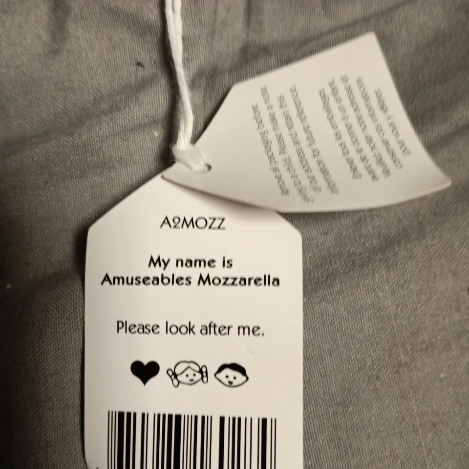 JELLYCAT AMUSEABLES MOZZARELLA PLUSH TOY – WHITE ROUND PLUSH WITH RED HAT (LONDON)