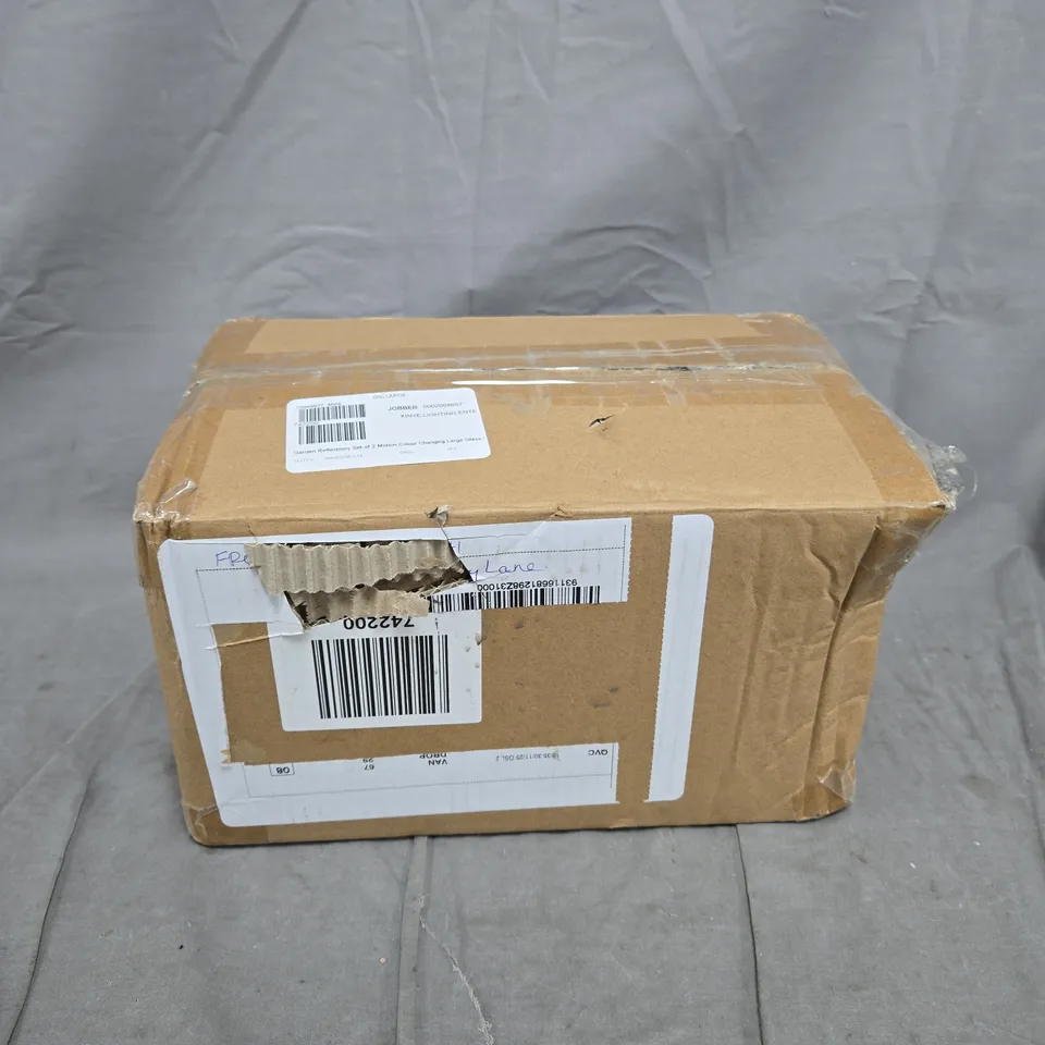 GARDEN REFLECTIONS SET OF 2 MOTION COLOUR CHANGING LARGE GLASS POST LIGHTS