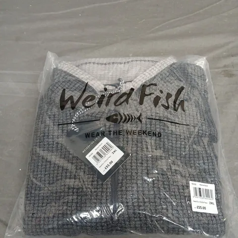 BAGGED WEIRD FISH NEWARK ECO 1/4 ZIP GRID FLEECE - SIZE 2XL