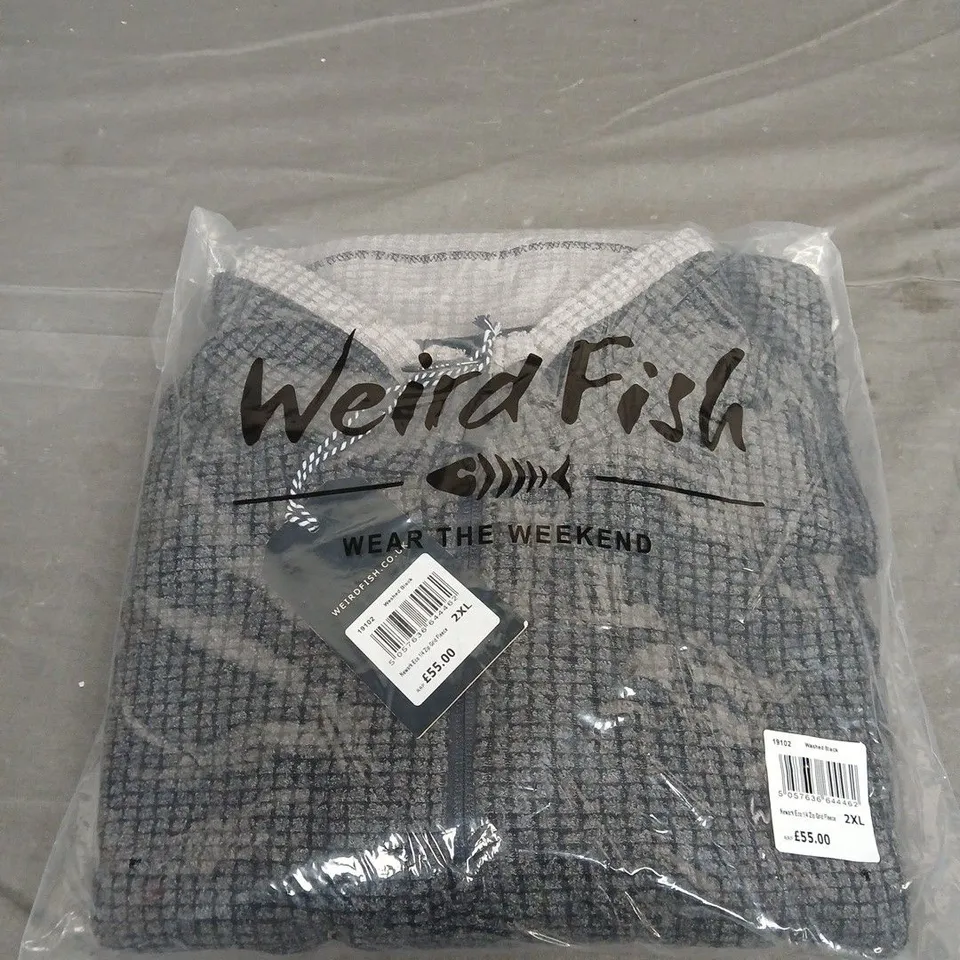 BAGGED WEIRD FISH NEWARK ECO 1/4 ZIP GRID FLEECE - SIZE 2XL