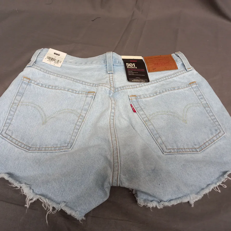 LEVI'S 501 SHORTS LIGHT DENIM SHORTS - SIZE 26