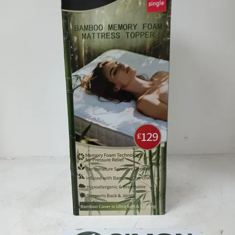 SLEEPY PANDA BAMBOO MEMORY FOAM MATTRESS TOPPER – BOXED