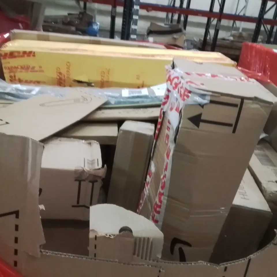 PALLET OF ASSORTED HOUSEHOLD GOODS AND PRODUCTS TO INCLUDE;CHRISTMAS TREE,SCOOTER BAR,AREA RUG
